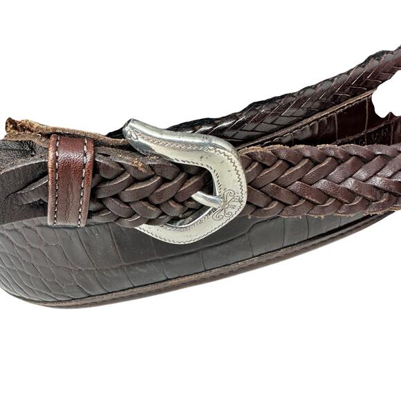 Brighton Bucket Bag Vintage Large Crossbody Pebbled Leather Black Brown‎ - Picture 3 of 11